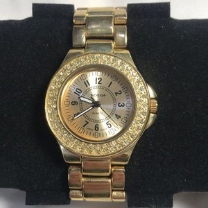 Scoop gold toned quartz watch